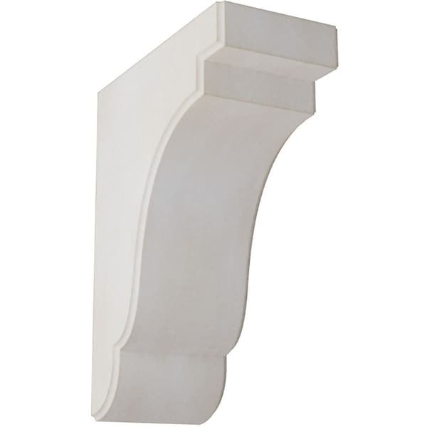 Ekena Millwork 3 1/2"W x 7 1/4"D x 9 1/2"H Bedford Wood Vintage Decor Bracket, Chalk Dust White BKTWD04X07X10BEWH - main